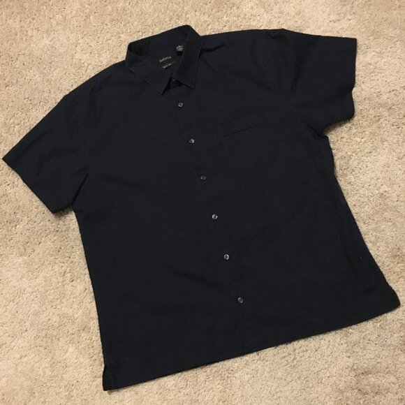 Van Heusen Dark Navy Blue Slim Fit Button Down Shirt - Picture 12 of 16